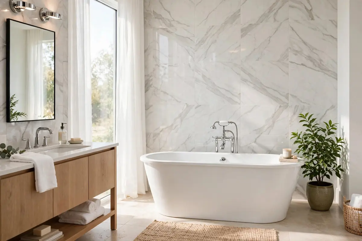 Bright bathroom with quality fixtures in a Radford home